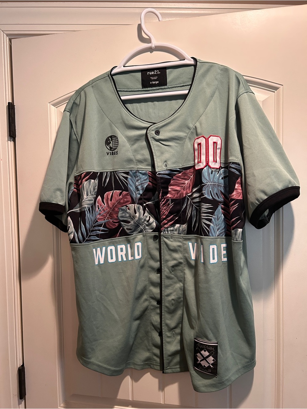 Rue21 Sage Green Button-Up Baseball Jersey
